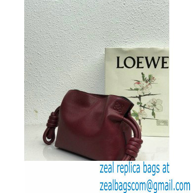 Loewe Mini Flamenco Clutch Bag in Nappa Calfskin Burgundy