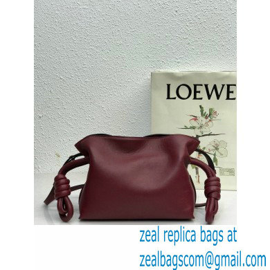 Loewe Mini Flamenco Clutch Bag in Nappa Calfskin Burgundy
