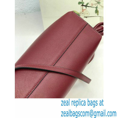 Loewe Mini Flamenco Clutch Bag in Nappa Calfskin Burgundy