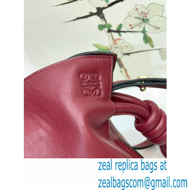 Loewe Mini Flamenco Clutch Bag in Nappa Calfskin Burgundy