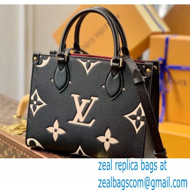 Louis Vuitton Bicolor Onthego PM Bag Monogram Empreinte Leather M45659 Black 2021