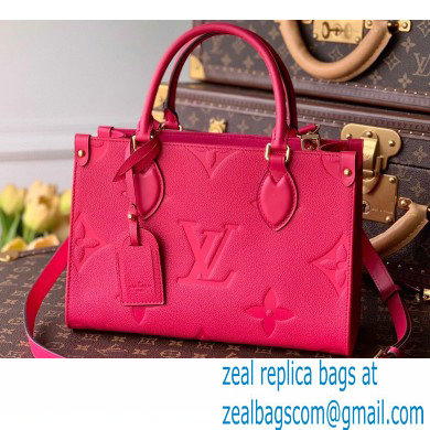 Louis Vuitton Bicolor Onthego PM Bag Monogram Empreinte Leather M45660 Freesia Pink 2021 - Click Image to Close