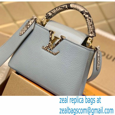 Louis Vuitton Capucines Mini Bag Python Handle M55920 Bleu Blue - Click Image to Close