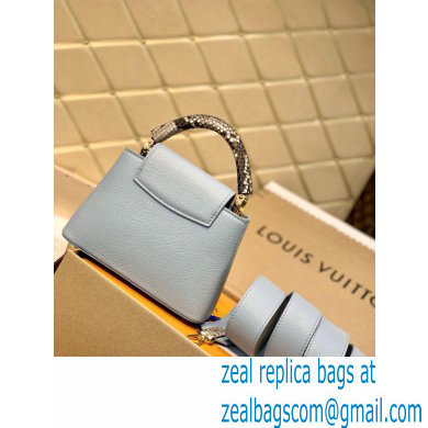 Louis Vuitton Capucines Mini Bag Python Handle M55920 Bleu Blue