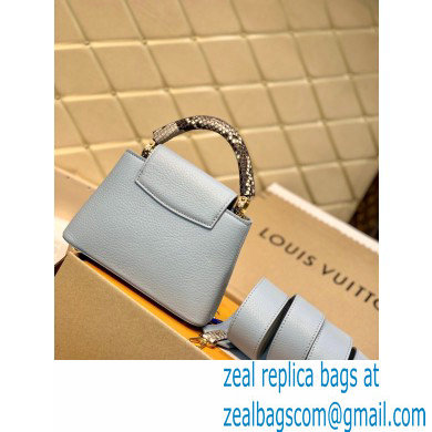 Louis Vuitton Capucines Mini Bag Python Handle M55920 Bleu Blue - Click Image to Close