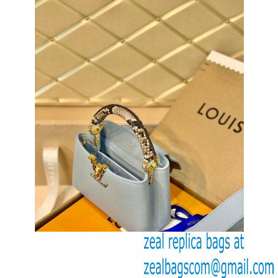 Louis Vuitton Capucines Mini Bag Python Handle M55920 Bleu Blue - Click Image to Close