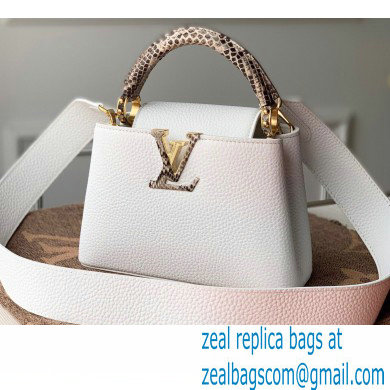 Louis Vuitton Capucines Mini Bag Python Handle N98477 White - Click Image to Close