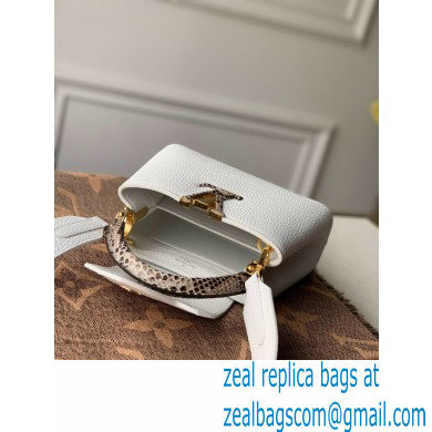 Louis Vuitton Capucines Mini Bag Python Handle N98477 White