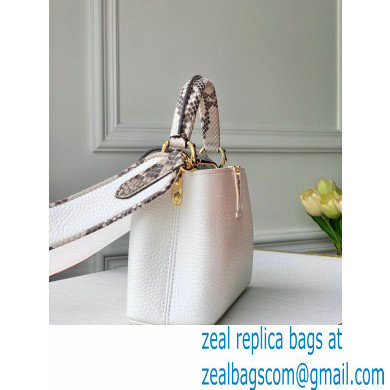 Louis Vuitton Capucines Mini Bag Python Handle and Flap White