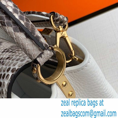 Louis Vuitton Capucines Mini Bag Python Handle and Flap White