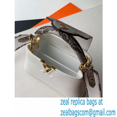 Louis Vuitton Capucines Mini Bag Python Handle and Flap White - Click Image to Close