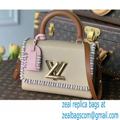 Louis Vuitton EPI Braided Twist MM Bag with Top Handle M57318 Beige 2021 - Click Image to Close