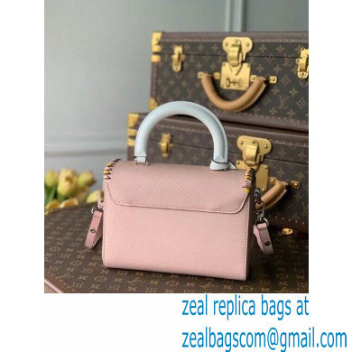 Louis Vuitton EPI Braided Twist MM Bag with Top Handle M57318 Rose Ballerine Pink 2021