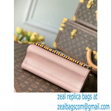 Louis Vuitton EPI Braided Twist MM Bag with Top Handle M57318 Rose Ballerine Pink 2021