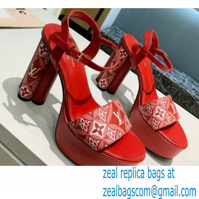 Louis Vuitton Heel 11.5cm Platform 4cm Since 1854 Podium Sandals Red 2021