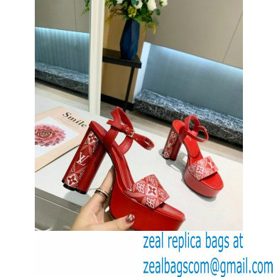 Louis Vuitton Heel 11.5cm Platform 4cm Since 1854 Podium Sandals Red 2021