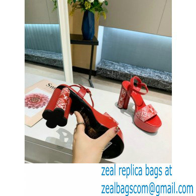 Louis Vuitton Heel 11.5cm Platform 4cm Since 1854 Podium Sandals Red 2021