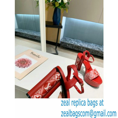 Louis Vuitton Heel 11.5cm Platform 4cm Since 1854 Podium Sandals Red 2021