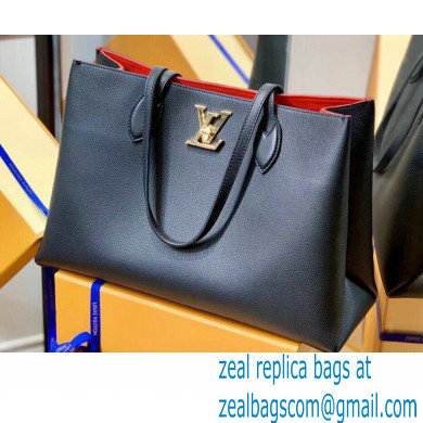 Louis Vuitton Lockme Shopper Tote Bag M57345 Black 2021 - Click Image to Close