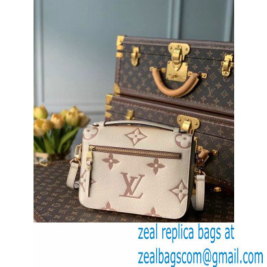 Louis Vuitton Monogram Empreinte Leather Pochette Metis Bag M45596 Cream/Bois de Rose Pink 2021