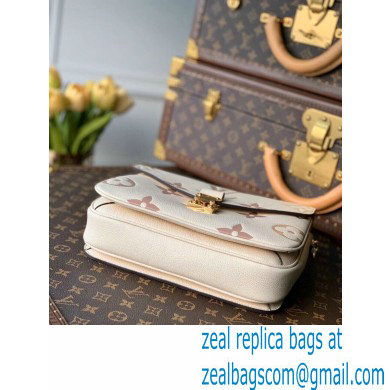 Louis Vuitton Monogram Empreinte Leather Pochette Metis Bag M45596 Cream/Bois de Rose Pink 2021