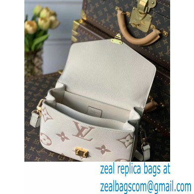 Louis Vuitton Monogram Empreinte Leather Pochette Metis Bag M45596 Cream/Bois de Rose Pink 2021