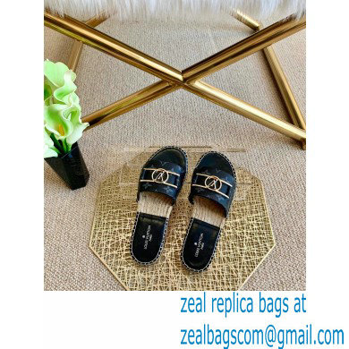 Louis Vuitton Monogram LV Dauphine Espadrilles Slipper Sandals Black 2021