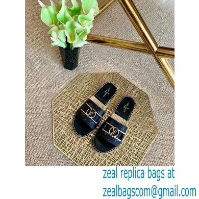 Louis Vuitton Monogram LV Dauphine Espadrilles Slipper Sandals Black 2021