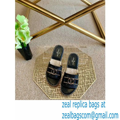 Louis Vuitton Monogram LV Dauphine Espadrilles Slipper Sandals Black 2021 - Click Image to Close