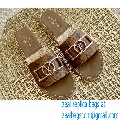 Louis Vuitton Monogram LV Dauphine Espadrilles Slipper Sandals Brown 2021 - Click Image to Close