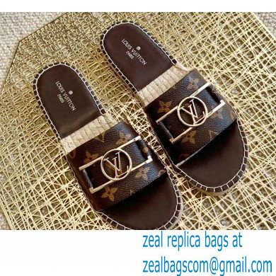 Louis Vuitton Monogram LV Dauphine Espadrilles Slipper Sandals Coffee 2021 - Click Image to Close