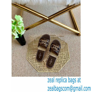 Louis Vuitton Monogram LV Dauphine Espadrilles Slipper Sandals Coffee 2021 - Click Image to Close