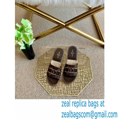 Louis Vuitton Monogram LV Dauphine Espadrilles Slipper Sandals Coffee 2021