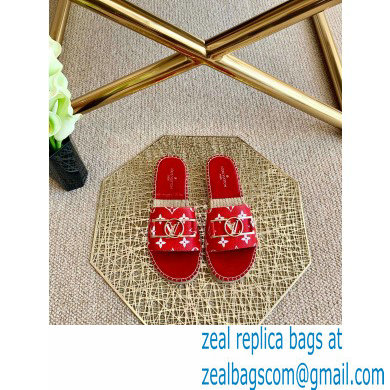 Louis Vuitton Monogram LV Dauphine Espadrilles Slipper Sandals Red 2021