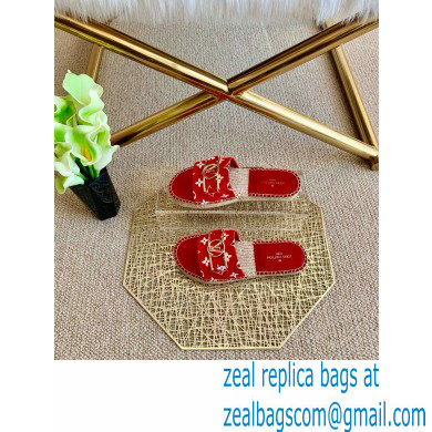 Louis Vuitton Monogram LV Dauphine Espadrilles Slipper Sandals Red 2021