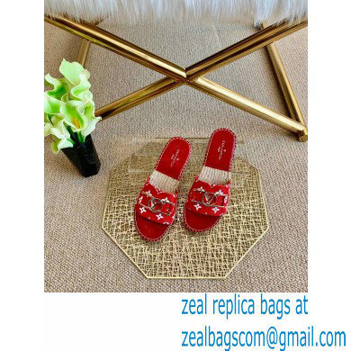 Louis Vuitton Monogram LV Dauphine Espadrilles Slipper Sandals Red 2021