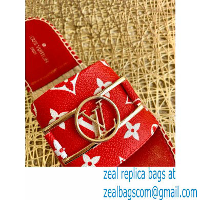 Louis Vuitton Monogram LV Dauphine Espadrilles Slipper Sandals Red 2021