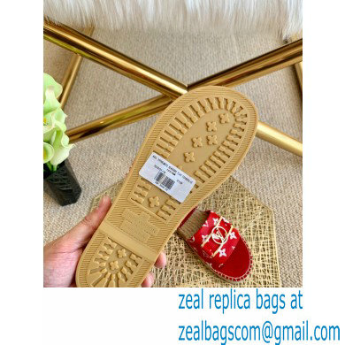 Louis Vuitton Monogram LV Dauphine Espadrilles Slipper Sandals Red 2021