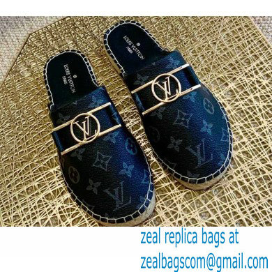 Louis Vuitton Monogram LV Dauphine Espadrilles Slippers Black 2021 - Click Image to Close