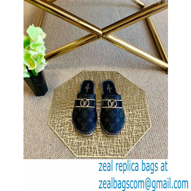 Louis Vuitton Monogram LV Dauphine Espadrilles Slippers Black 2021 - Click Image to Close