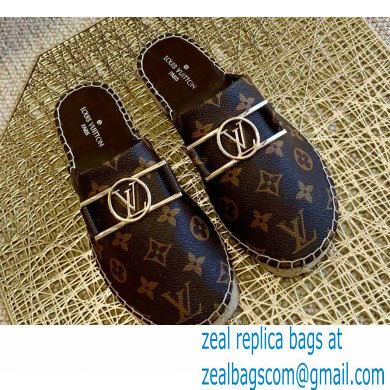 Louis Vuitton Monogram LV Dauphine Espadrilles Slippers Coffee 2021 - Click Image to Close