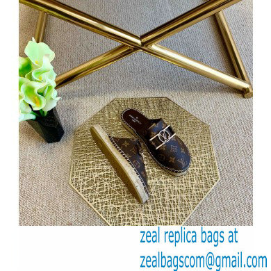 Louis Vuitton Monogram LV Dauphine Espadrilles Slippers Coffee 2021 - Click Image to Close