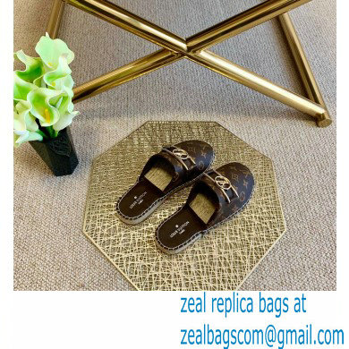 Louis Vuitton Monogram LV Dauphine Espadrilles Slippers Coffee 2021 - Click Image to Close