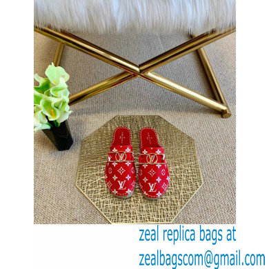 Louis Vuitton Monogram LV Dauphine Espadrilles Slippers Red 2021 - Click Image to Close