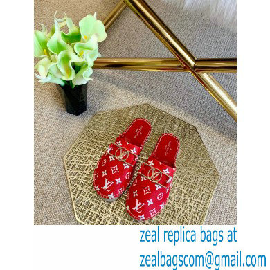 Louis Vuitton Monogram LV Dauphine Espadrilles Slippers Red 2021 - Click Image to Close