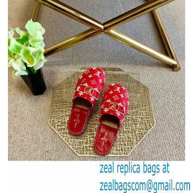 Louis Vuitton Monogram LV Dauphine Espadrilles Slippers Red 2021 - Click Image to Close