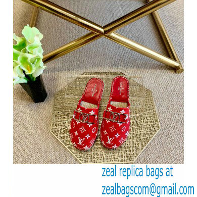 Louis Vuitton Monogram LV Dauphine Espadrilles Slippers Red 2021