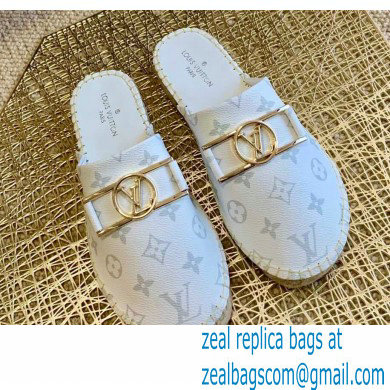 Louis Vuitton Monogram LV Dauphine Espadrilles Slippers White 2021 - Click Image to Close