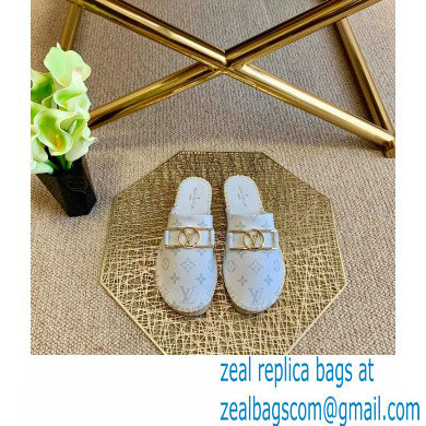 Louis Vuitton Monogram LV Dauphine Espadrilles Slippers White 2021 - Click Image to Close