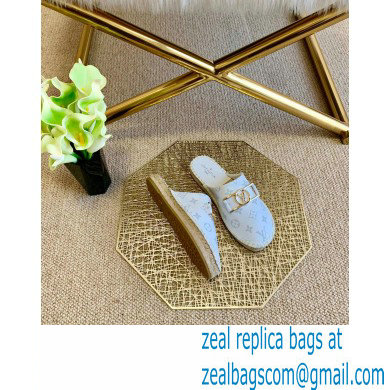 Louis Vuitton Monogram LV Dauphine Espadrilles Slippers White 2021 - Click Image to Close